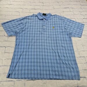 Masters Amen Corner Polo Shirt Mens XXXL Blue Windowpane Augusta Golf Pima VTG